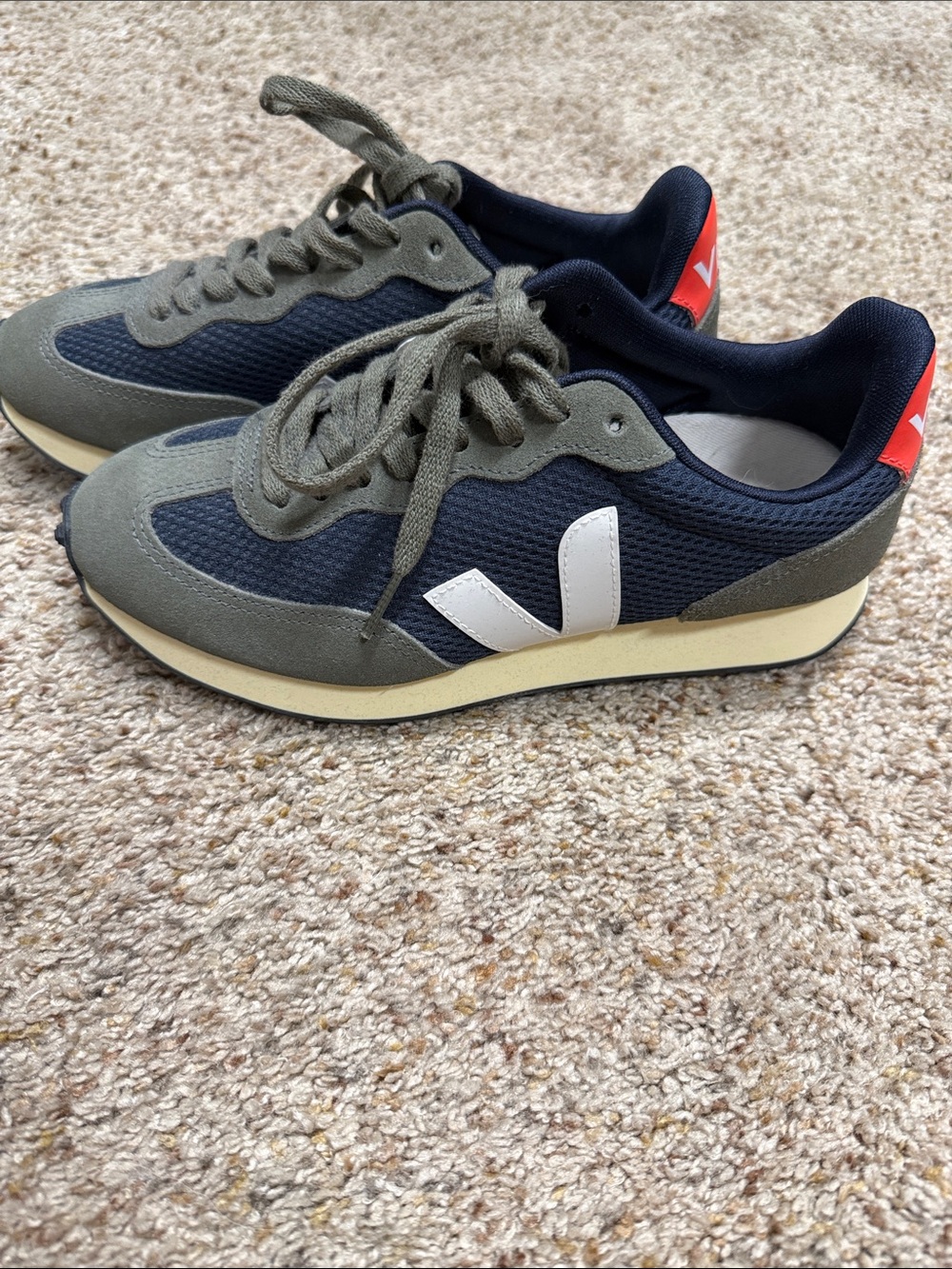 Veja Navy and Olive Green Women's Athletic Sneakers, never worn